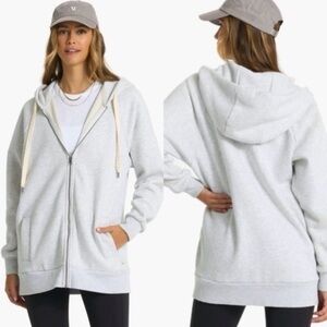 Vuori Oversized Restore Zip Hoodie- Large Pale Gray Heather